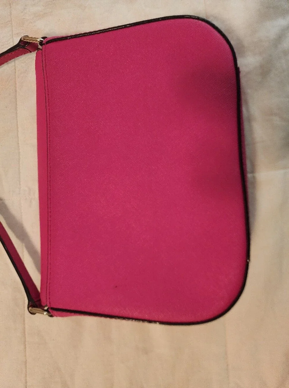 Kate Spade Hot Pink Crossbody Flap Bag Gold Hardware Barbie Mobwife Bold